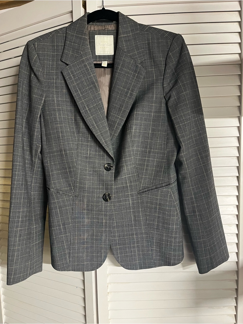 The Limited Gray Plaid Tailored Blazer